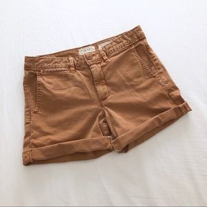 Anthropologie Relaxed Tan Chino Shorts
